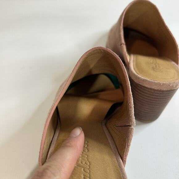 Madewell The Harper Mule 5.5 Pink Old Rose Suede Leather Heel Shoe Slip On Flaw - Picture 7 of 10